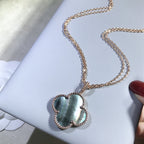 [Demi jewelry]CLOVER 25MM GOLD DARK MOP BIG CLOVER NECKLACE