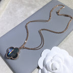 [Demi jewelry]CLOVER 25MM GOLD DARK MOP BIG CLOVER NECKLACE