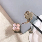 [Demi jewelry]CLOVER MEDIUM 1 MOTIFS  PINK MOP DIAMOND EARRINGS