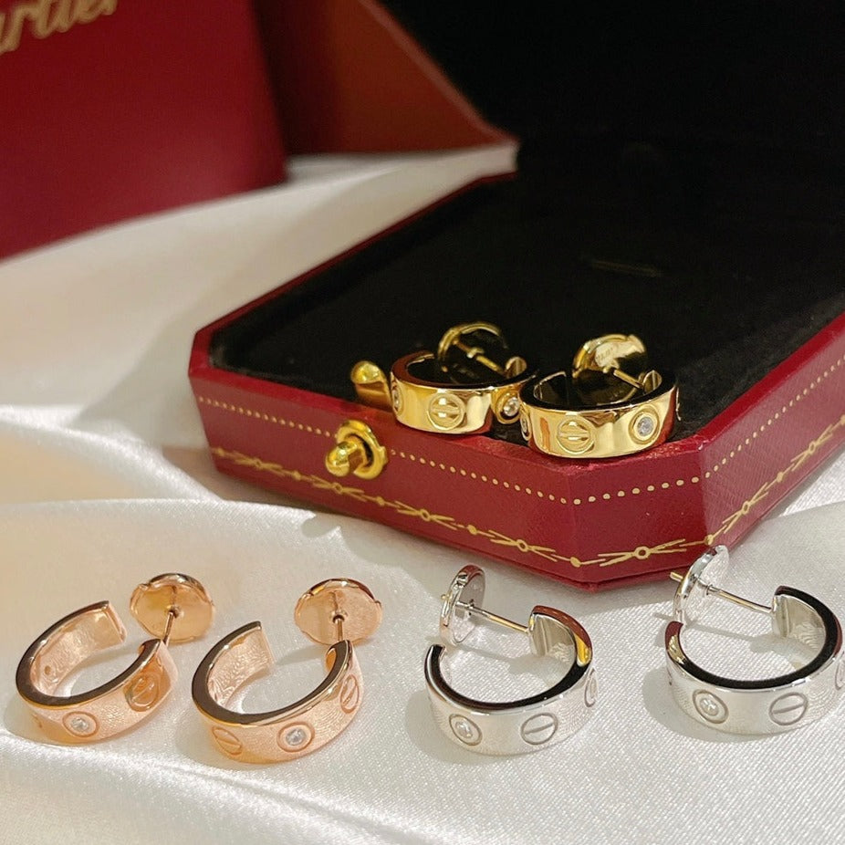 [Demi jewelry]LOVE EARRINGS 5.7MM 2 DIAMONDS