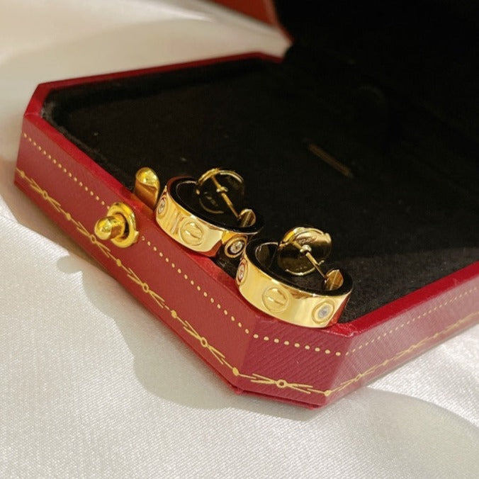 [Demi jewelry]LOVE EARRINGS 5.7MM 2 DIAMONDS