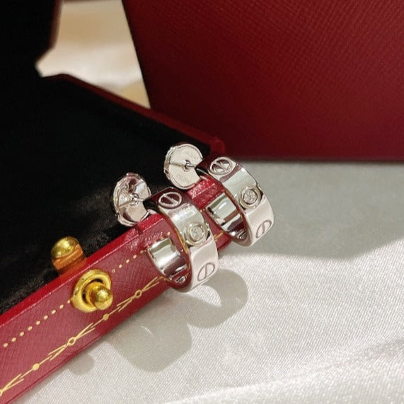 [Demi jewelry]LOVE EARRINGS 5.7MM 2 DIAMONDS