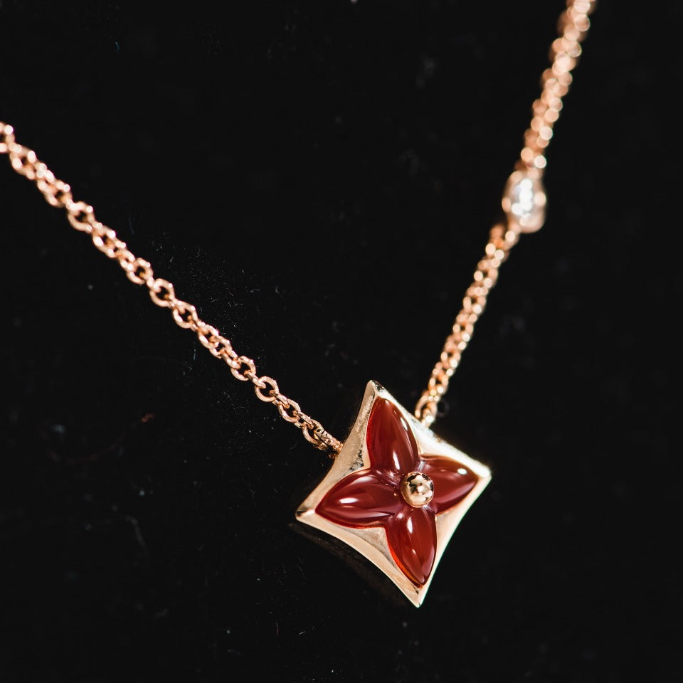 [Demi jewelry]STAR NECKLACE PINK GOLD 1 DIAMOND