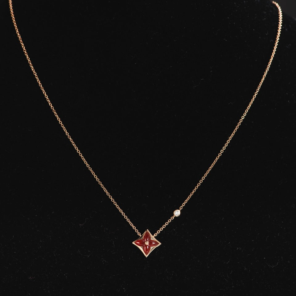 [Demi jewelry]STAR NECKLACE PINK GOLD 1 DIAMOND