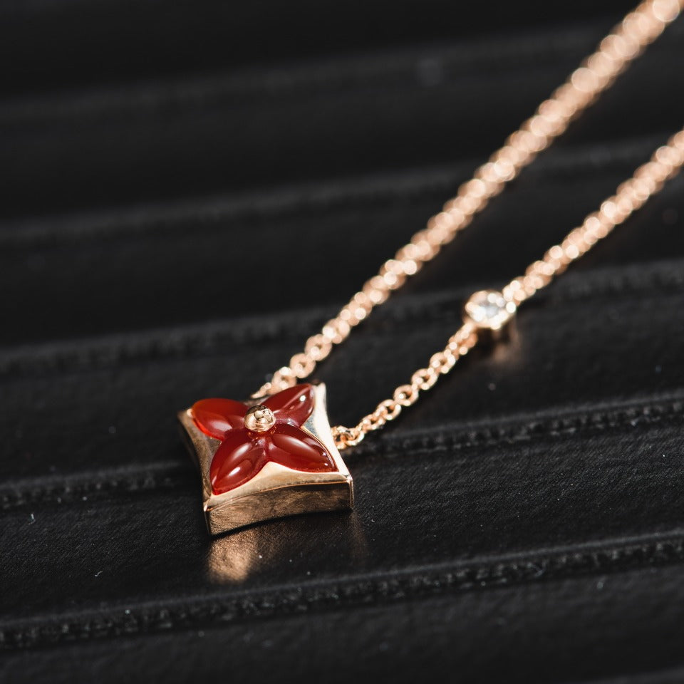 [Demi jewelry]STAR NECKLACE PINK GOLD 1 DIAMOND