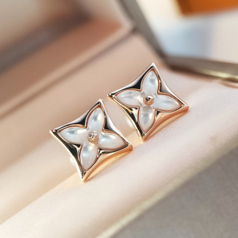 [Mystic]STAR MOP PINK GOLD EARRINGS