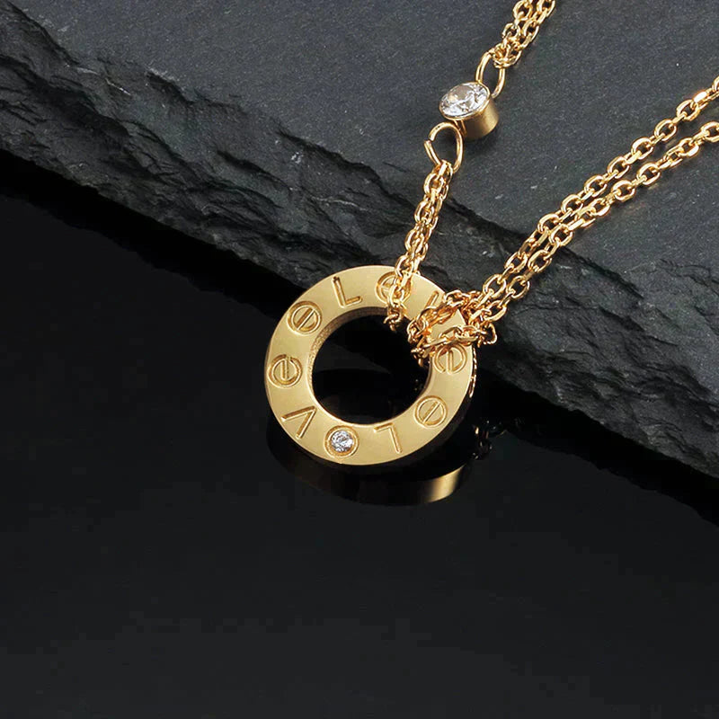 [Demi jewelry]LOVE NECKLACE 16MM 2 DIAMONDS