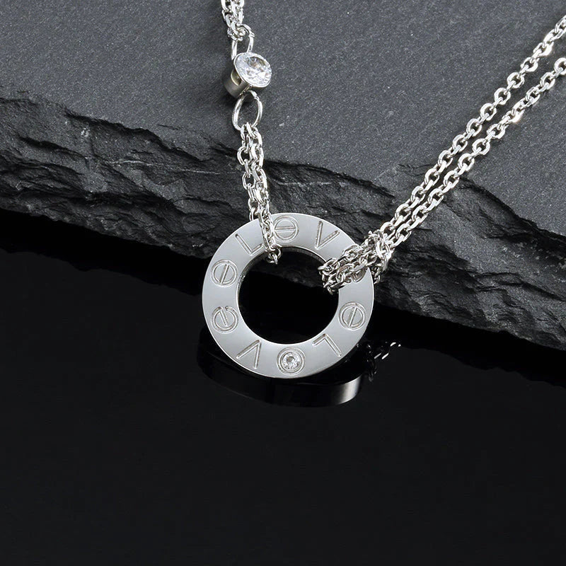 [Demi jewelry]LOVE NECKLACE 16MM 2 DIAMONDS