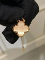 [Demi jewelry]CLOVER 15MM DIAMOND RHODONITE NECKLACE