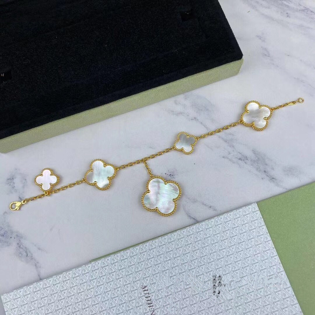 [Demi jewelry]MAGIC CLOVER MOP GOLD BRACELET 5 MOTIFS