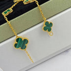 [Demi jewelry]MAGIC CLOVER MALACHITE GOLD BRACELET 5 MOTIFS
