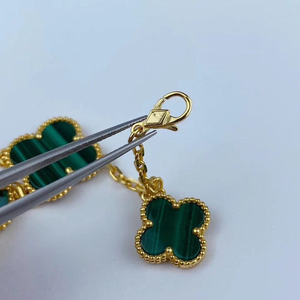 [Demi jewelry]MAGIC CLOVER MALACHITE GOLD BRACELET 5 MOTIFS