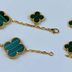 [Demi jewelry]MAGIC CLOVER MALACHITE GOLD BRACELET 5 MOTIFS