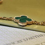 [Demi jewelry] CLOVER 5 MOTIF MALACHITE BRACELET COLLECTION-new