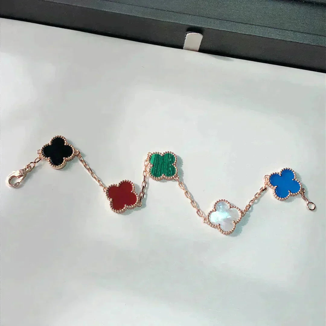 [Demi jewelry]CLOVER 5 MOTIFS MULTICOLOR BRACELET-new