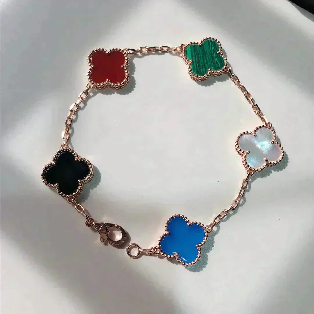 [Demi jewelry]CLOVER 5 MOTIFS MULTICOLOR BRACELET-new