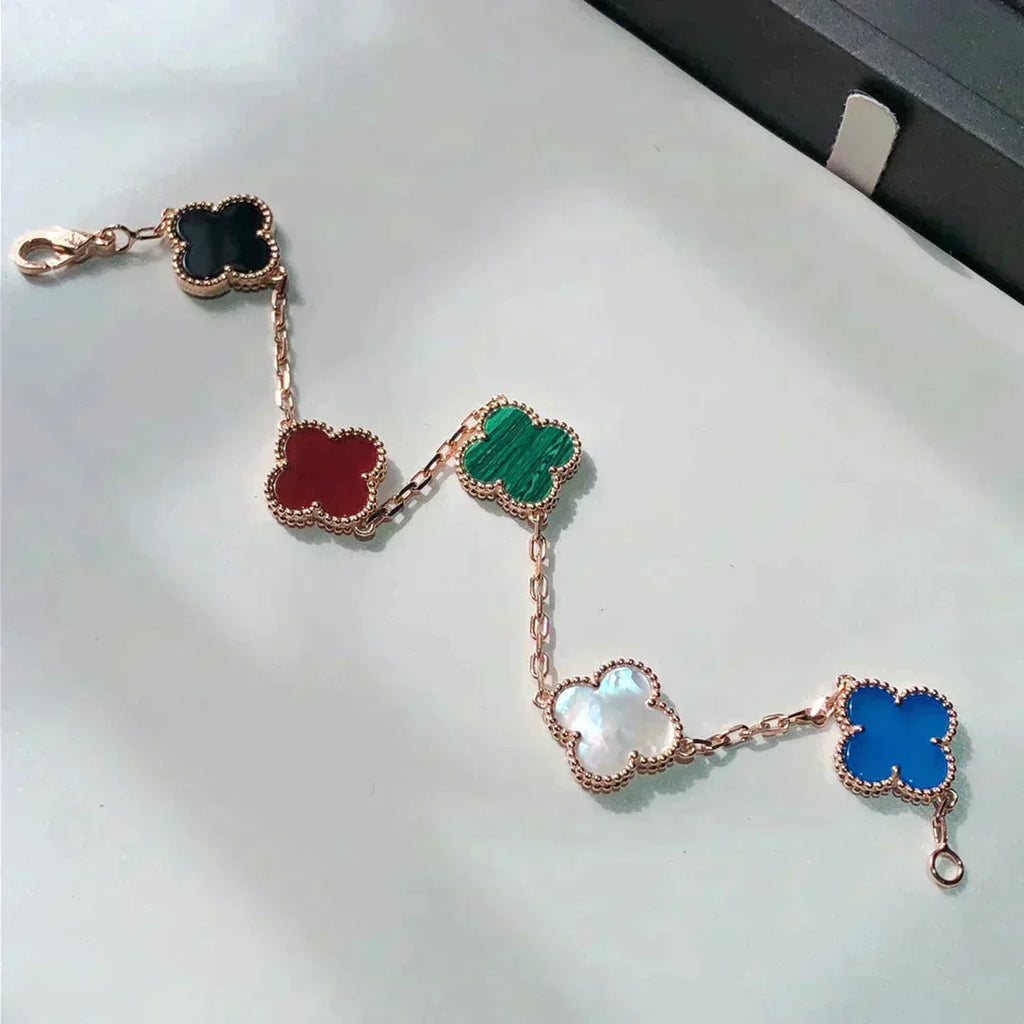 [Demi jewelry]CLOVER 5 MOTIFS MULTICOLOR BRACELET-new