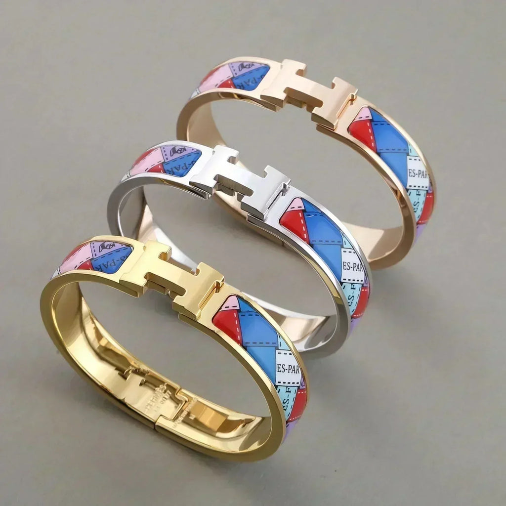 [Demi jewelry]H BRACELET DOTTED BORDER 12MM