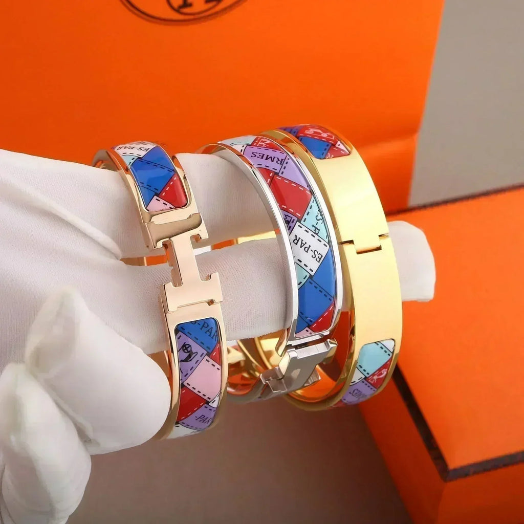 [Demi jewelry]H BRACELET DOTTED BORDER 12MM