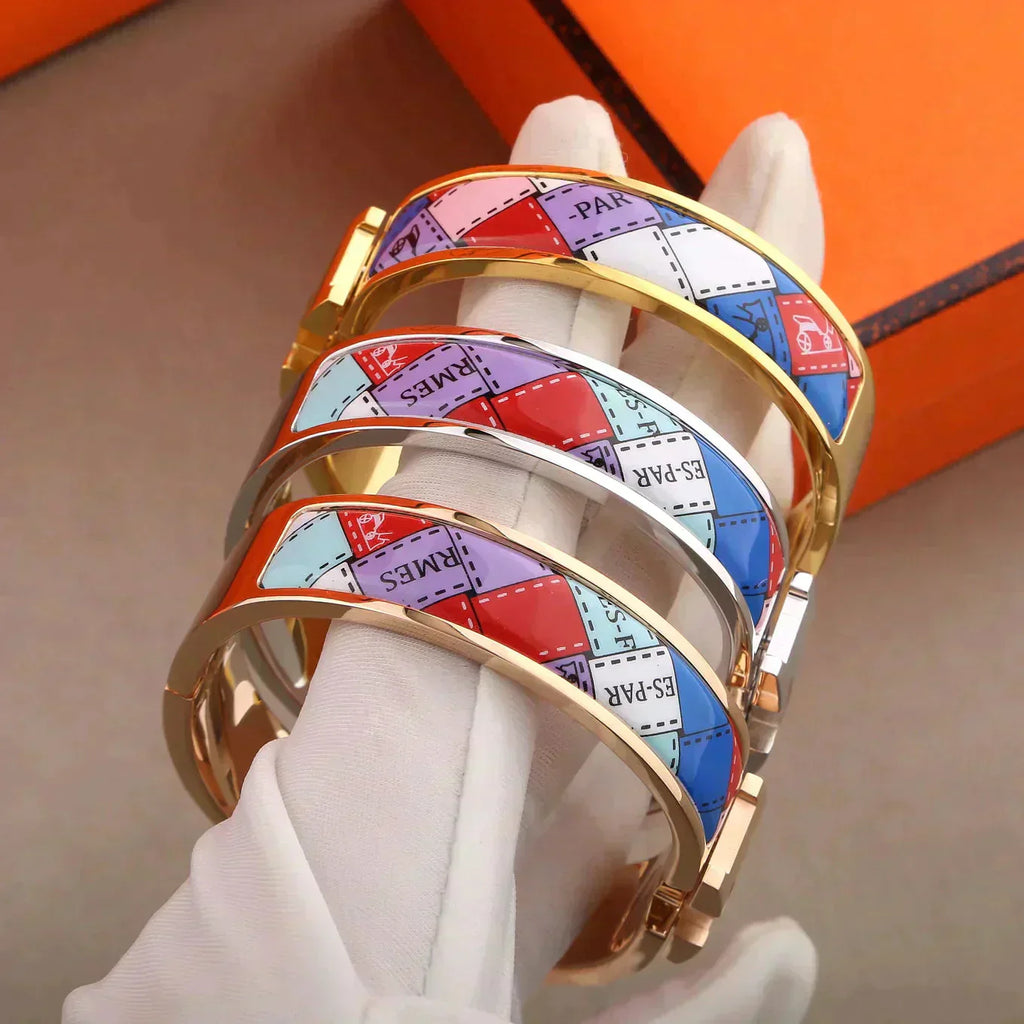 [Demi jewelry]H BRACELET DOTTED BORDER 12MM