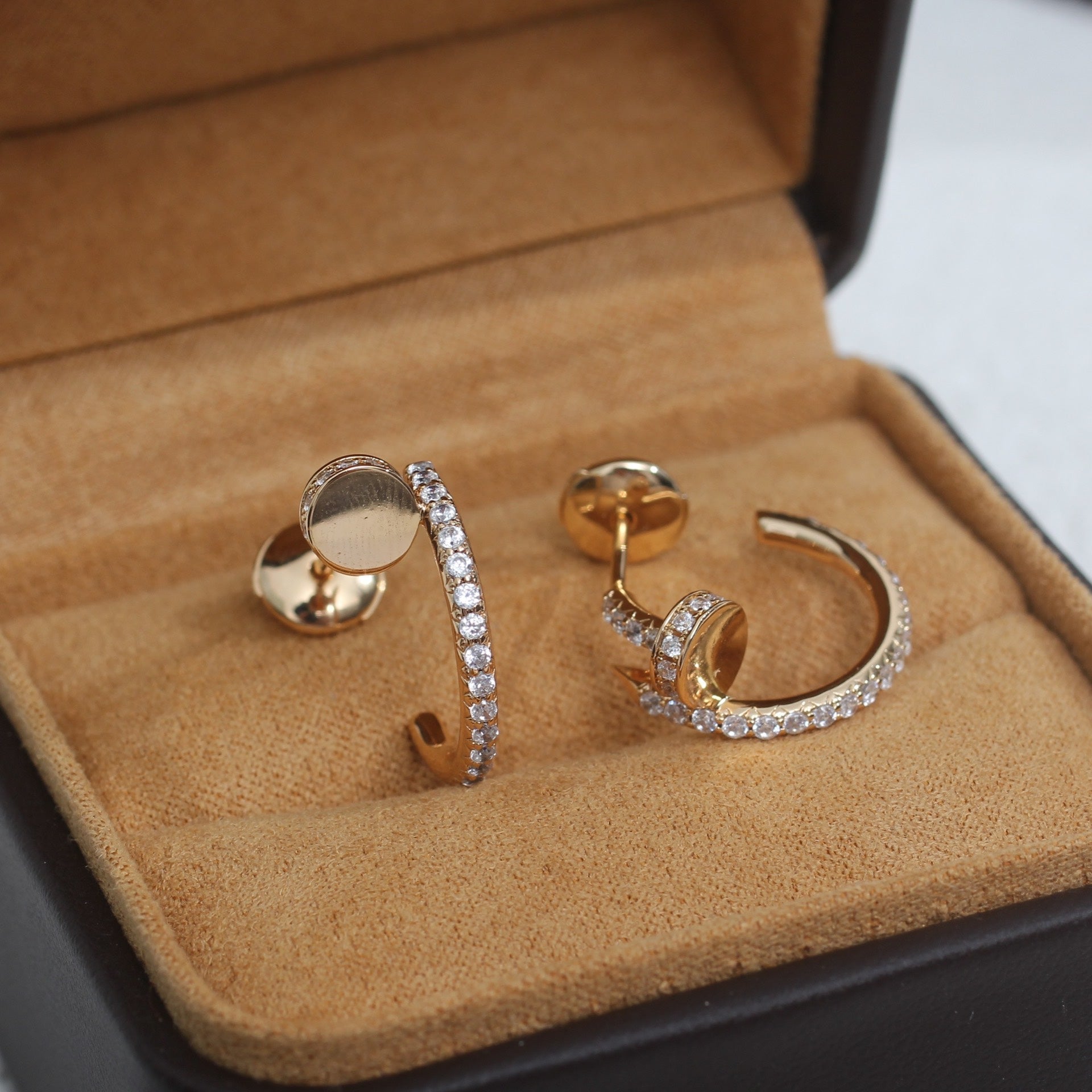 [Demi jewelry]JUSTE EARRINGS 12.75MM PINK GOLD DIAMOND