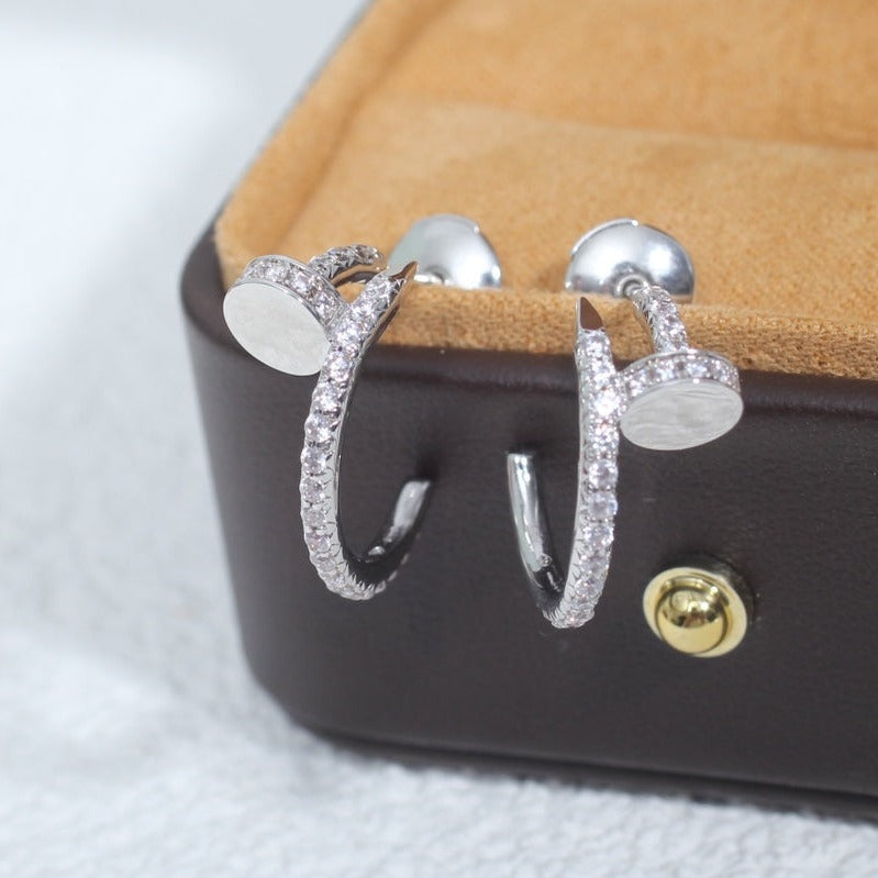 [Demi jewelry]JUSTE EARRINGS 12.75MM SILVER DIAMOND