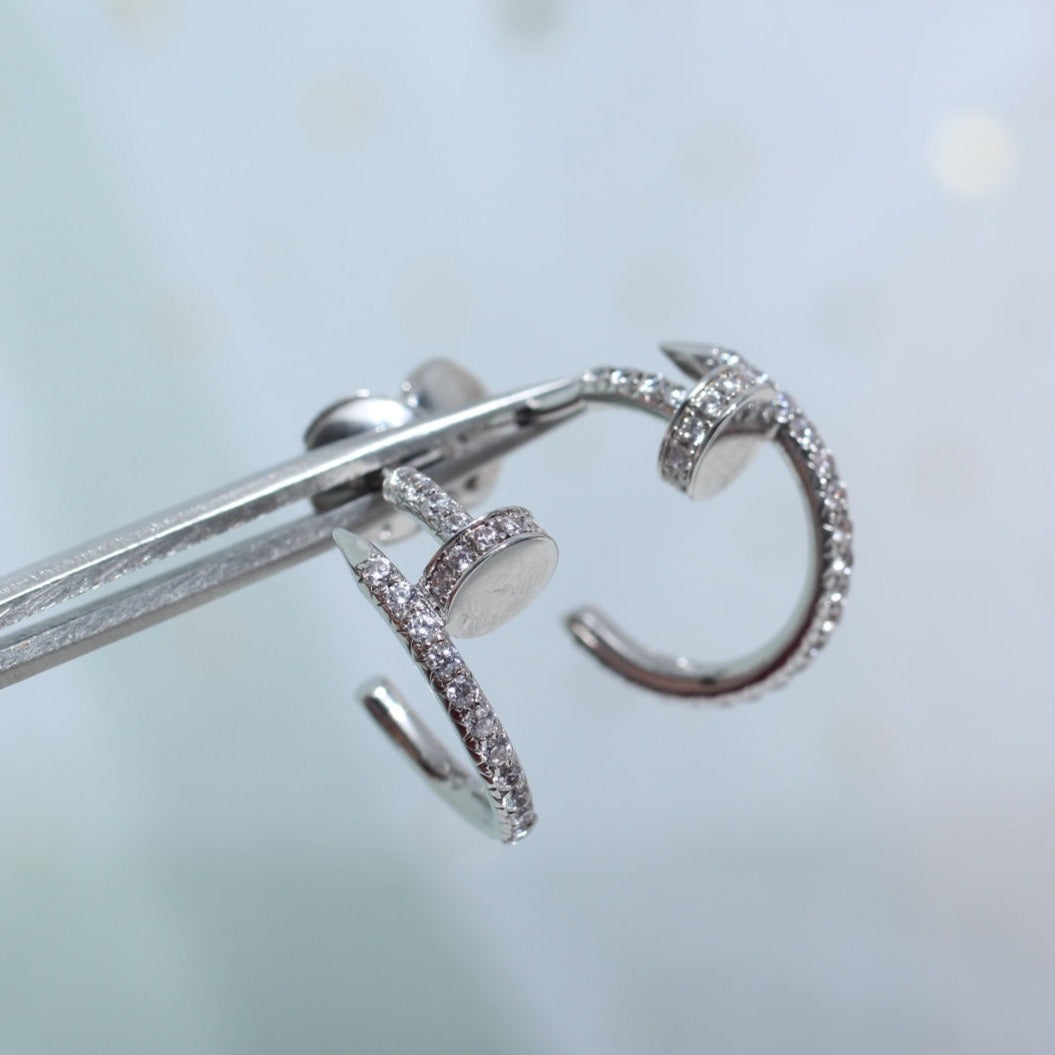 [Demi jewelry]JUSTE EARRINGS 12.75MM SILVER DIAMOND