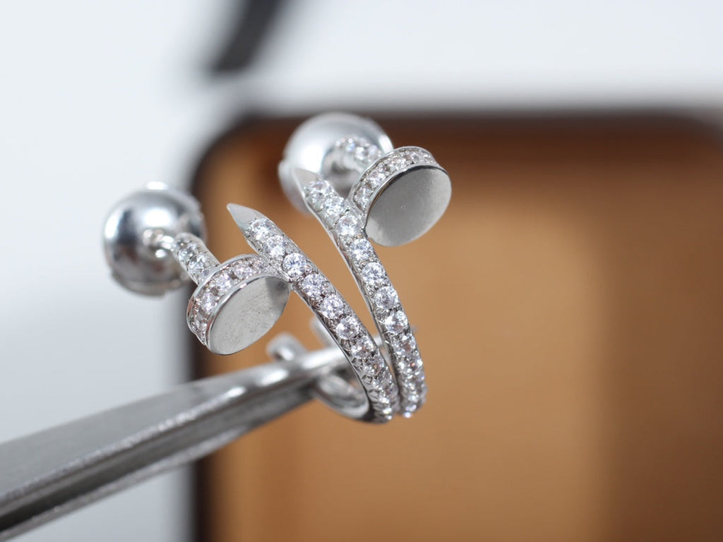 [Demi jewelry]JUSTE EARRINGS 12.75MM SILVER DIAMOND