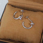 [Demi jewelry]JUSTE EARRINGS 12.75MM SILVER DIAMOND