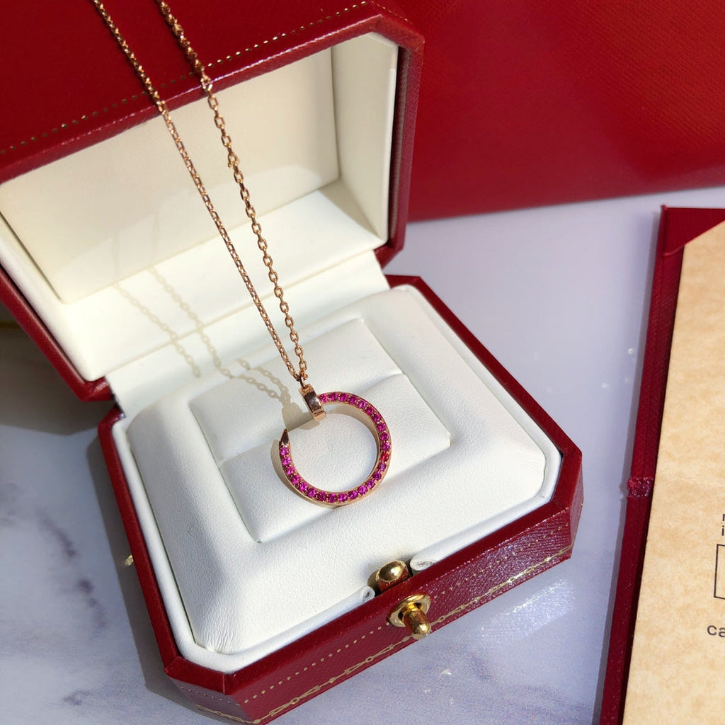 [Demi jewelry]JUSTE NECKLACE GOLD RED DIAMONDS