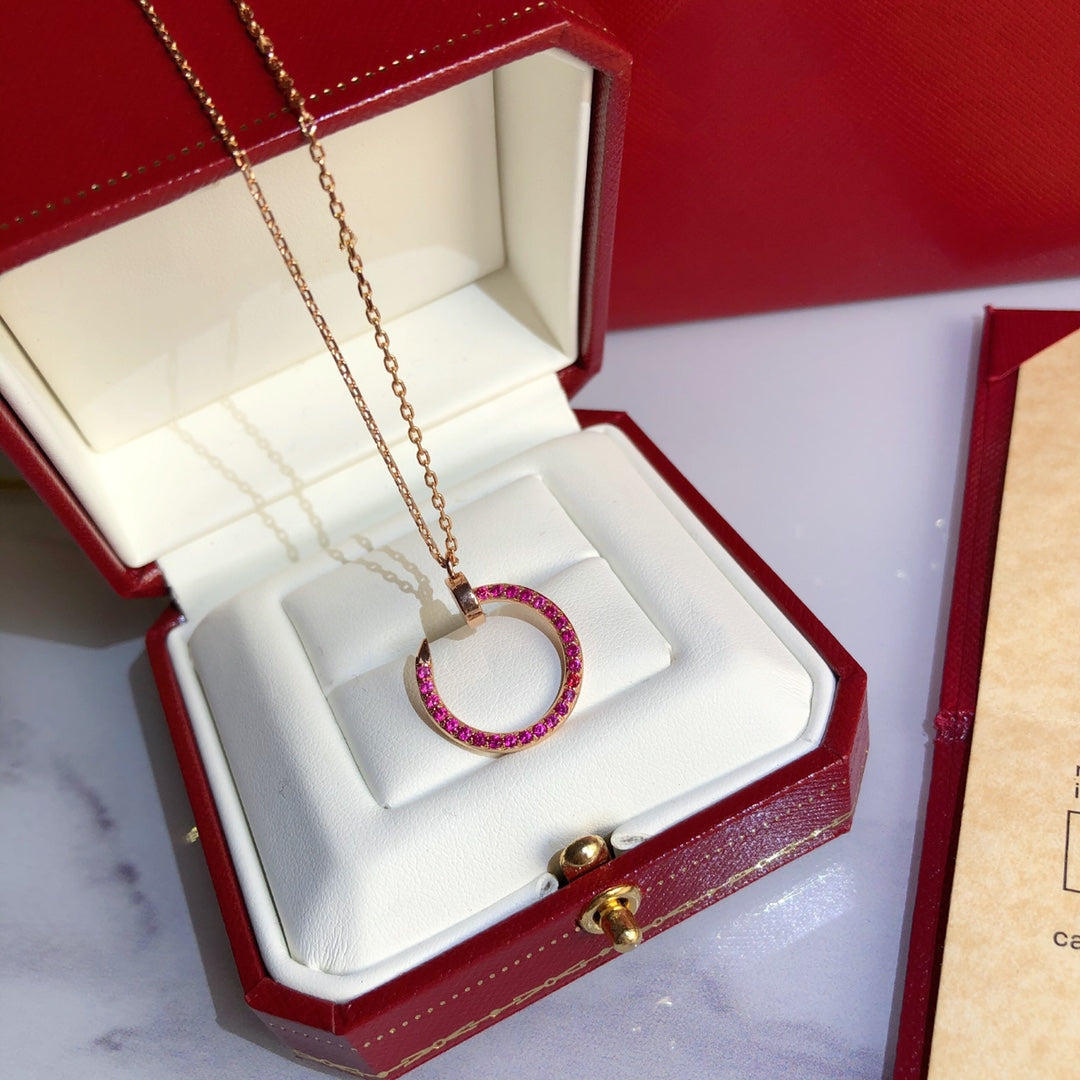 [Demi jewelry]JUSTE NECKLACE GOLD RED DIAMONDS