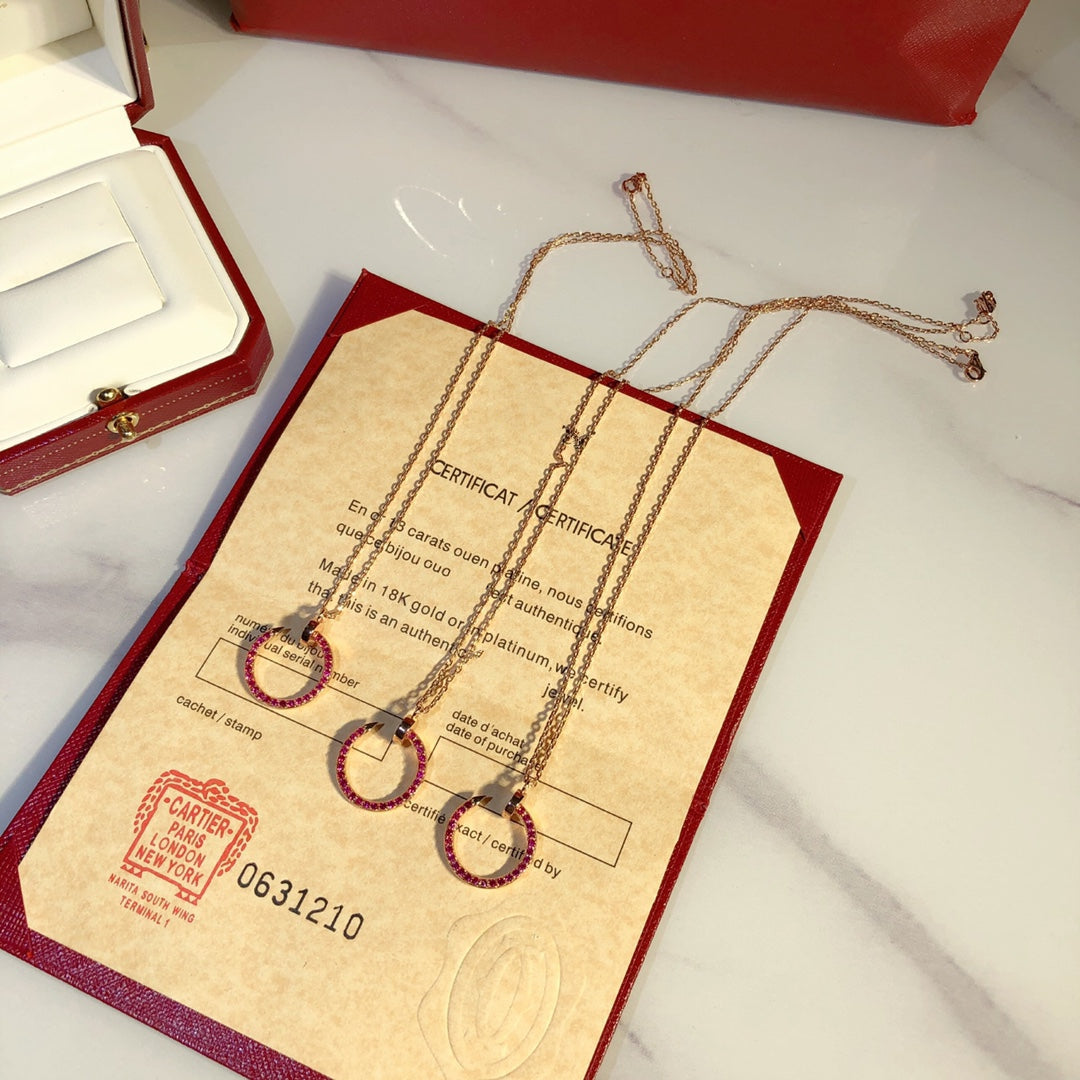 [Mystic]JUSTE NECKLACE GOLD RED DIAMONDS
