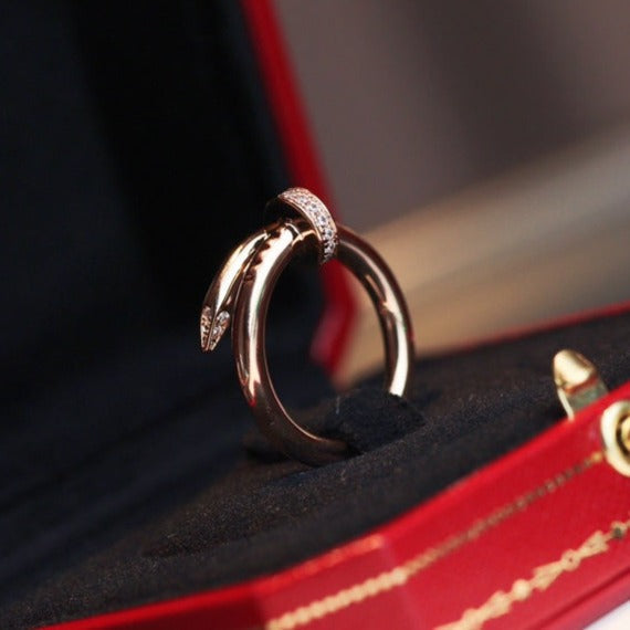 [Demi jewelry]JUSTE RING 2.65MM PINK GOLD DIAMOND