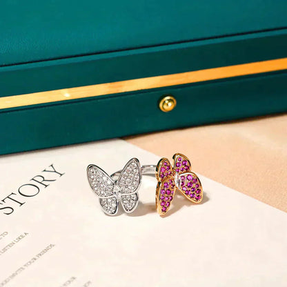 [Mystic]TWIN BUTTERFLY DIAMOND RING
