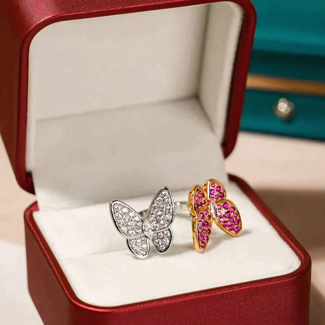 [Demi jewelry]TWIN BUTTERFLY DIAMOND RING