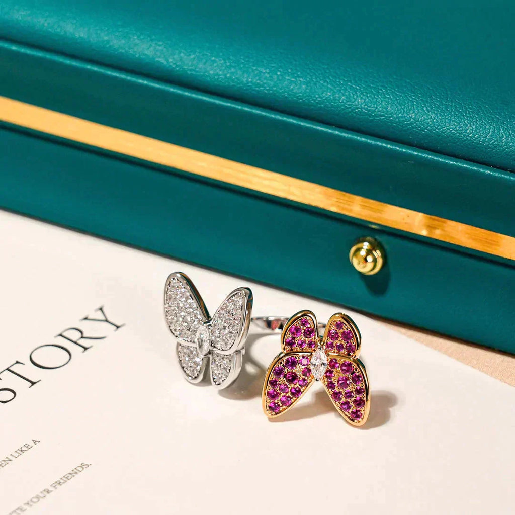 [Demi jewelry]TWIN BUTTERFLY DIAMOND RING