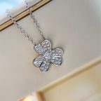 [Demi jewelry]CLOVER DIAMOND NECKLACE SILVER
