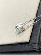[Demi jewelry]POP H LIGHT BLUE NECKLACE