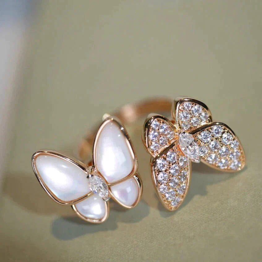 [Demi jewelry]TWIN BUTTERFLY DIAMOND MOP RING