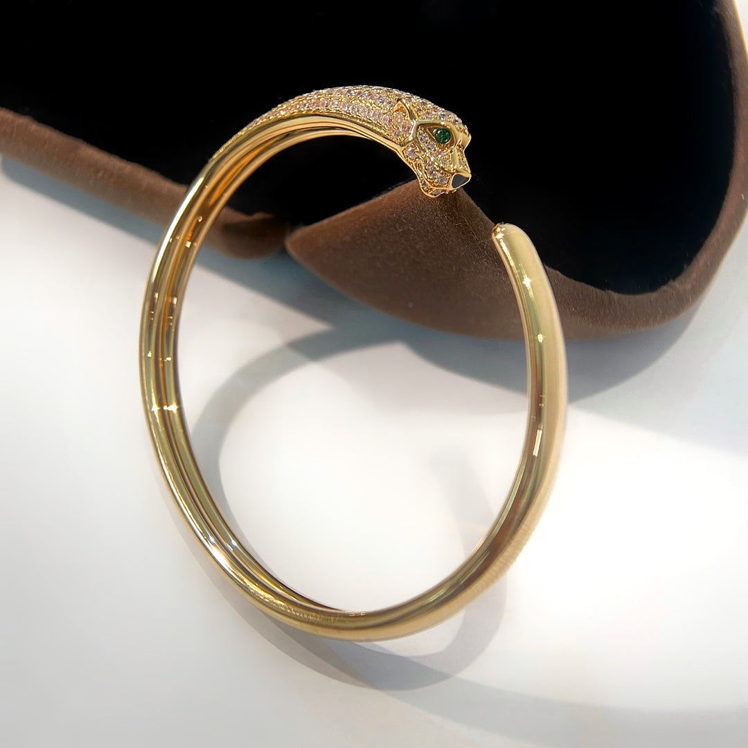 [Demi jewelry]PANTHERE GOLD DIAMOND OPEN BRACELET