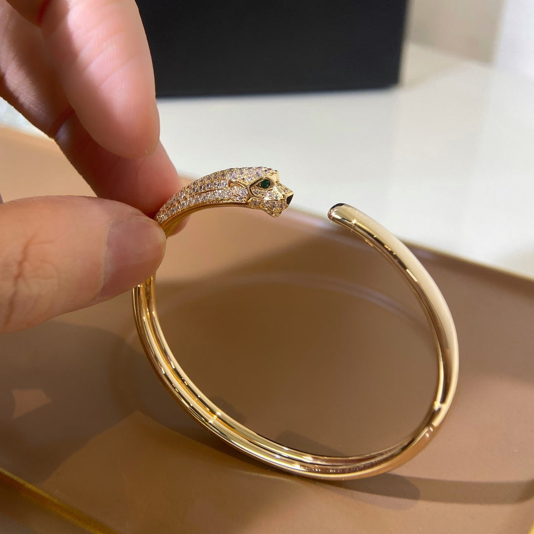 [Demi jewelry]PANTHERE GOLD DIAMOND OPEN BRACELET