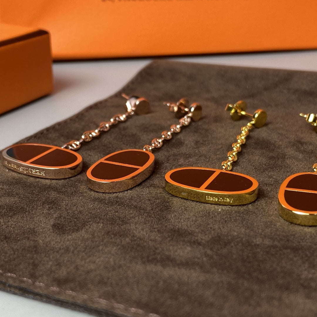 [Demi jewelry]CHAINE VERSO BLACK CERAMIC EARRINGS