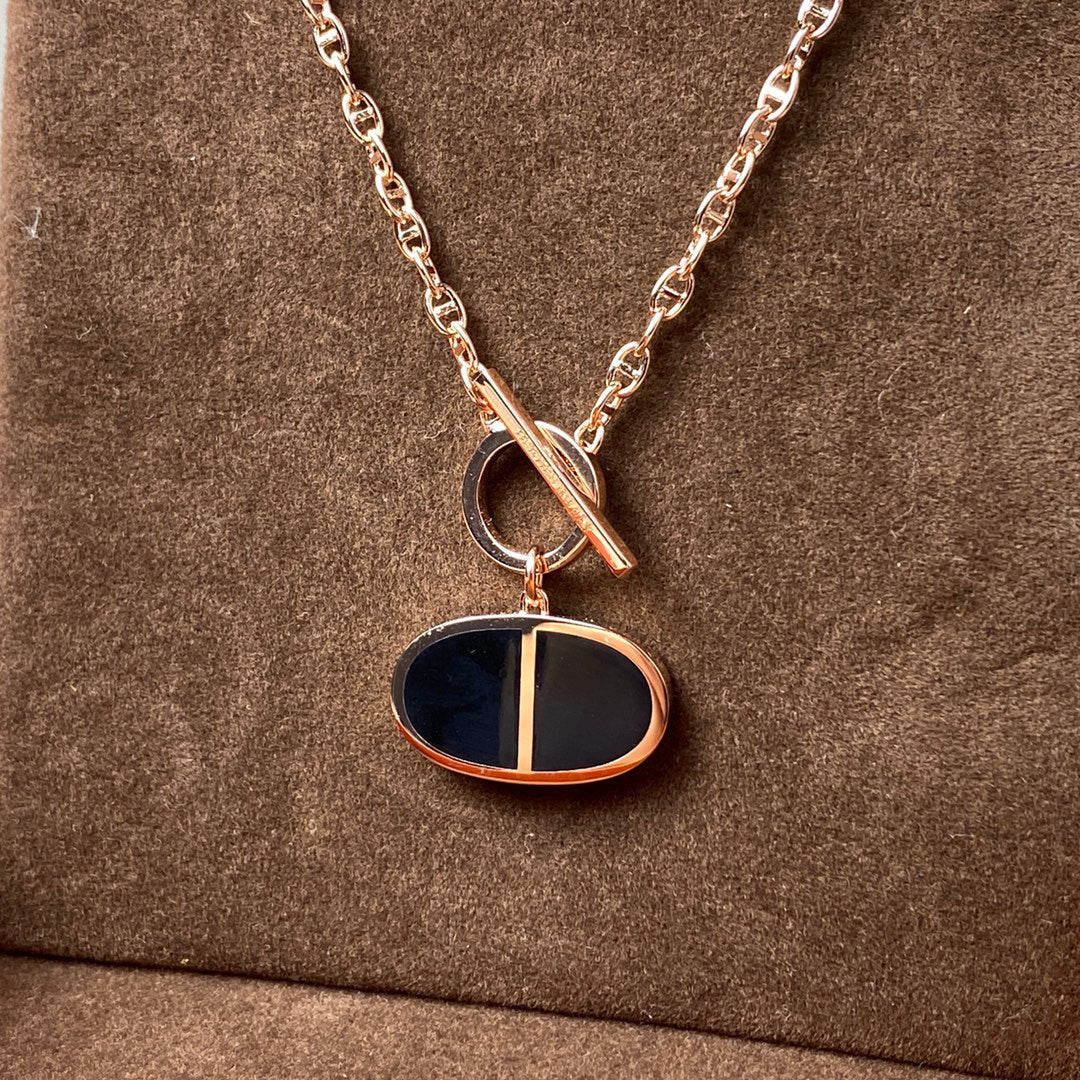[Demi jewelry]CHAINE VERSO BLACK CERAMIC NECKLACE