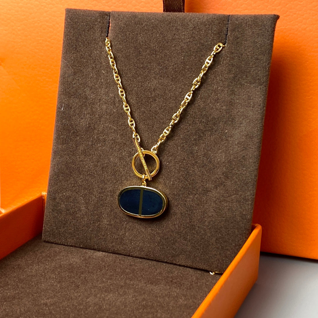 [Demi jewelry]CHAINE VERSO BLACK CERAMIC NECKLACE