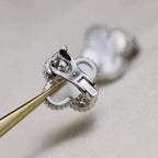 [Demi jewelry]CLOVER MEDIUM 1 MOTIFS  WHITE MOP EARRINGS SILVER