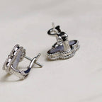 [Demi jewelry]CLOVER MEDIUM 1 MOTIFS  WHITE MOP EARRINGS SILVER