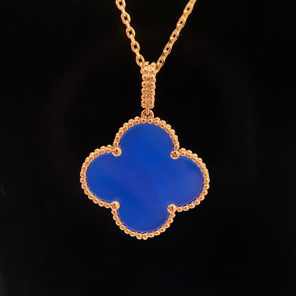 [Demi jewelry]CLOVER 25MM NECKLACE TURQUOISE ROSE GOLD