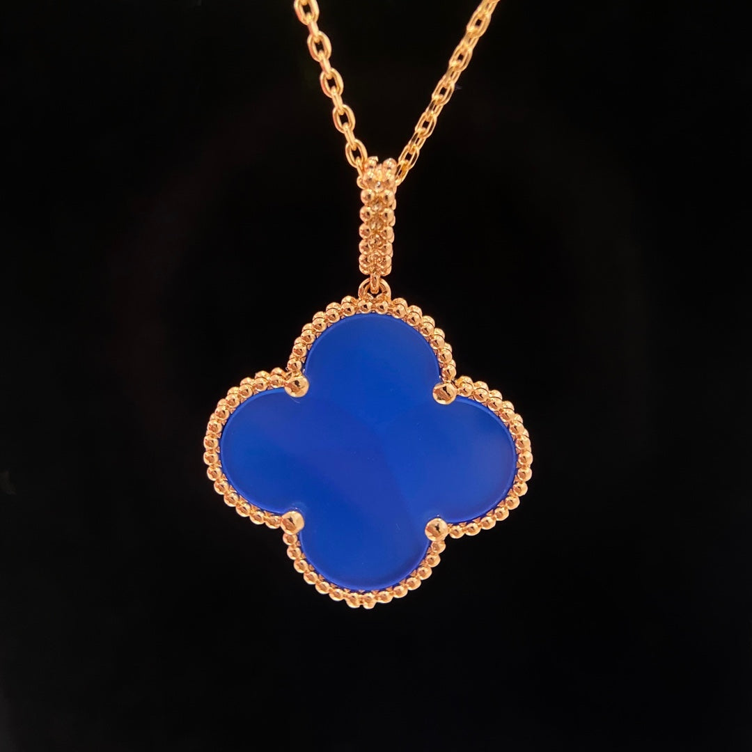 [Demi jewelry]CLOVER 25MM NECKLACE TURQUOISE ROSE GOLD