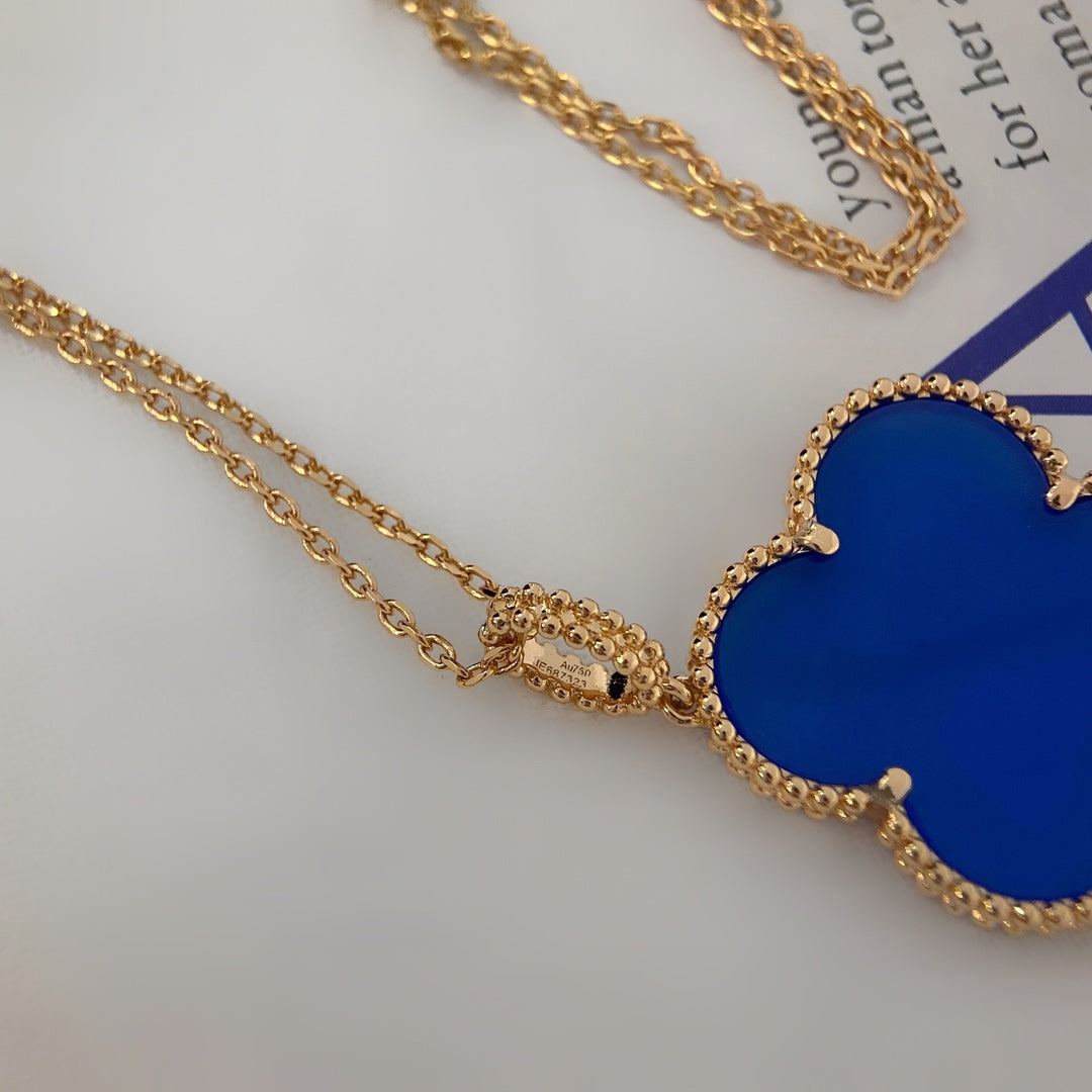 [Demi jewelry]CLOVER 25MM NECKLACE TURQUOISE ROSE GOLD