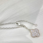 [Demi jewelry]CLOVER 5 MOTIFS SILVER DIAMONDS NECKLACE